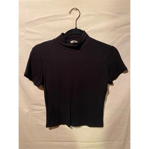 Garage Black Turtleneck Crop Top